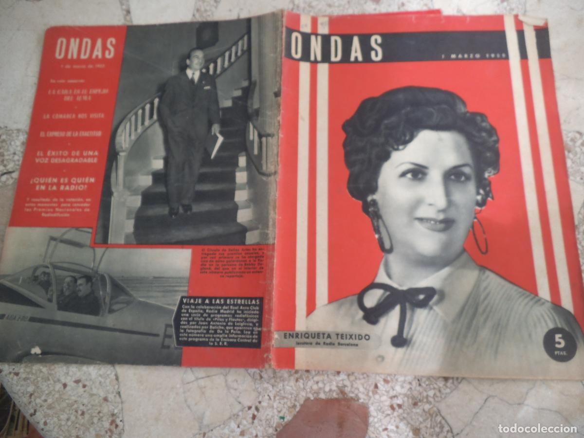 Coleccionismo de revistas y peri&oacute;dicos: ondas n&ordm; 54, 1955, enriqueta teixido, frankie laine,