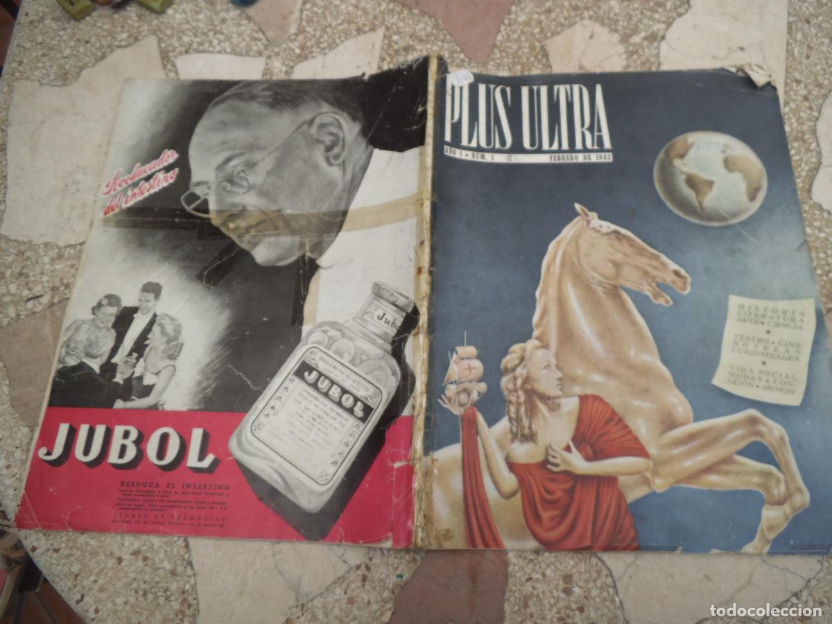 Collection Magazines and Newspapers: revista plus ultra n&ordm; 1, 1942, mapa doble pagina color, la isla predilecta de colon, rube dario, art
