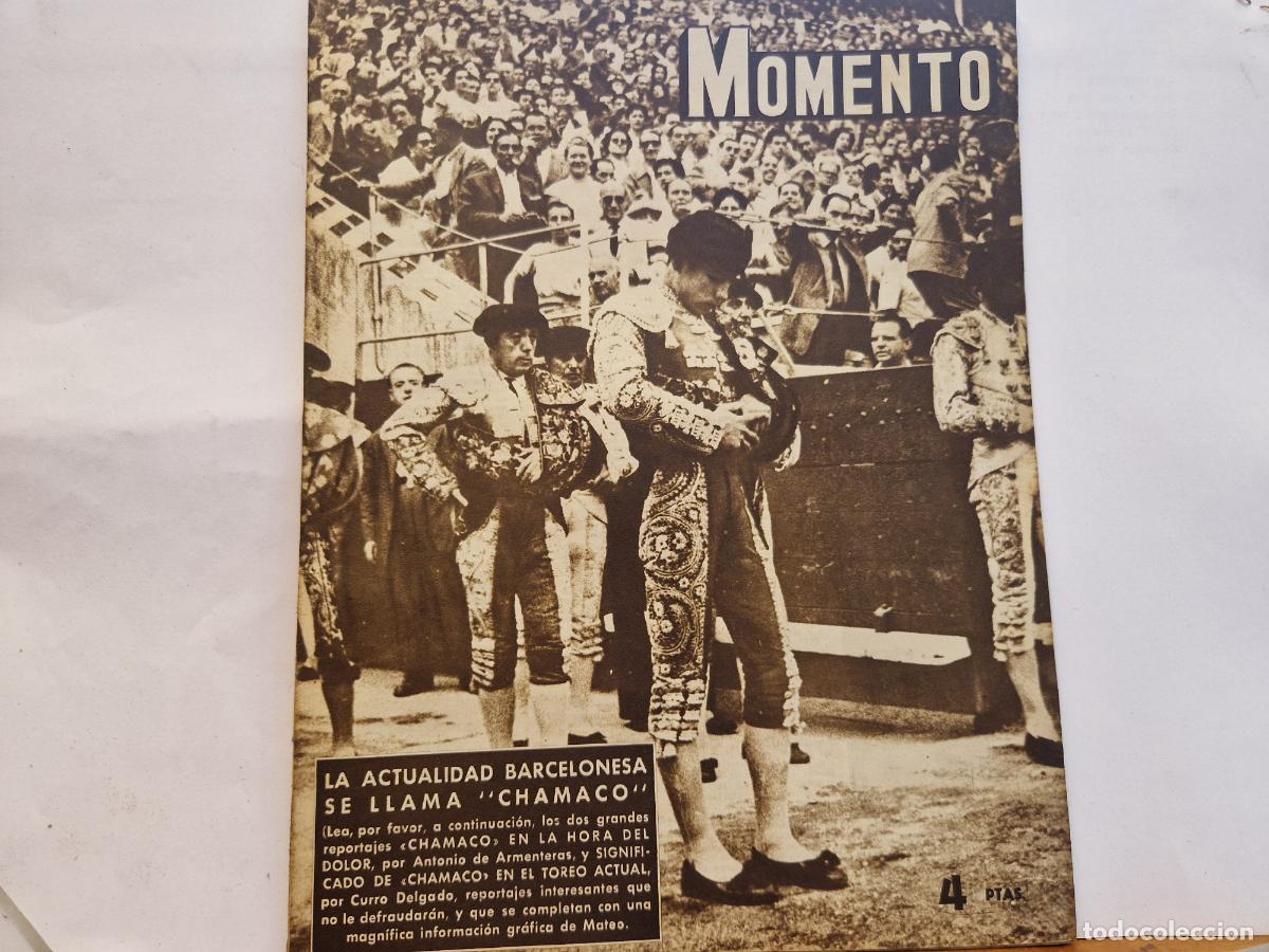 Coleccionismo de revistas y peri&oacute;dicos: REVISTA. MOMENTO. LA ACTUALIDAD BARCELONESA SE LLAMA CHAMACO. 5 DE AGOSTO 1954
