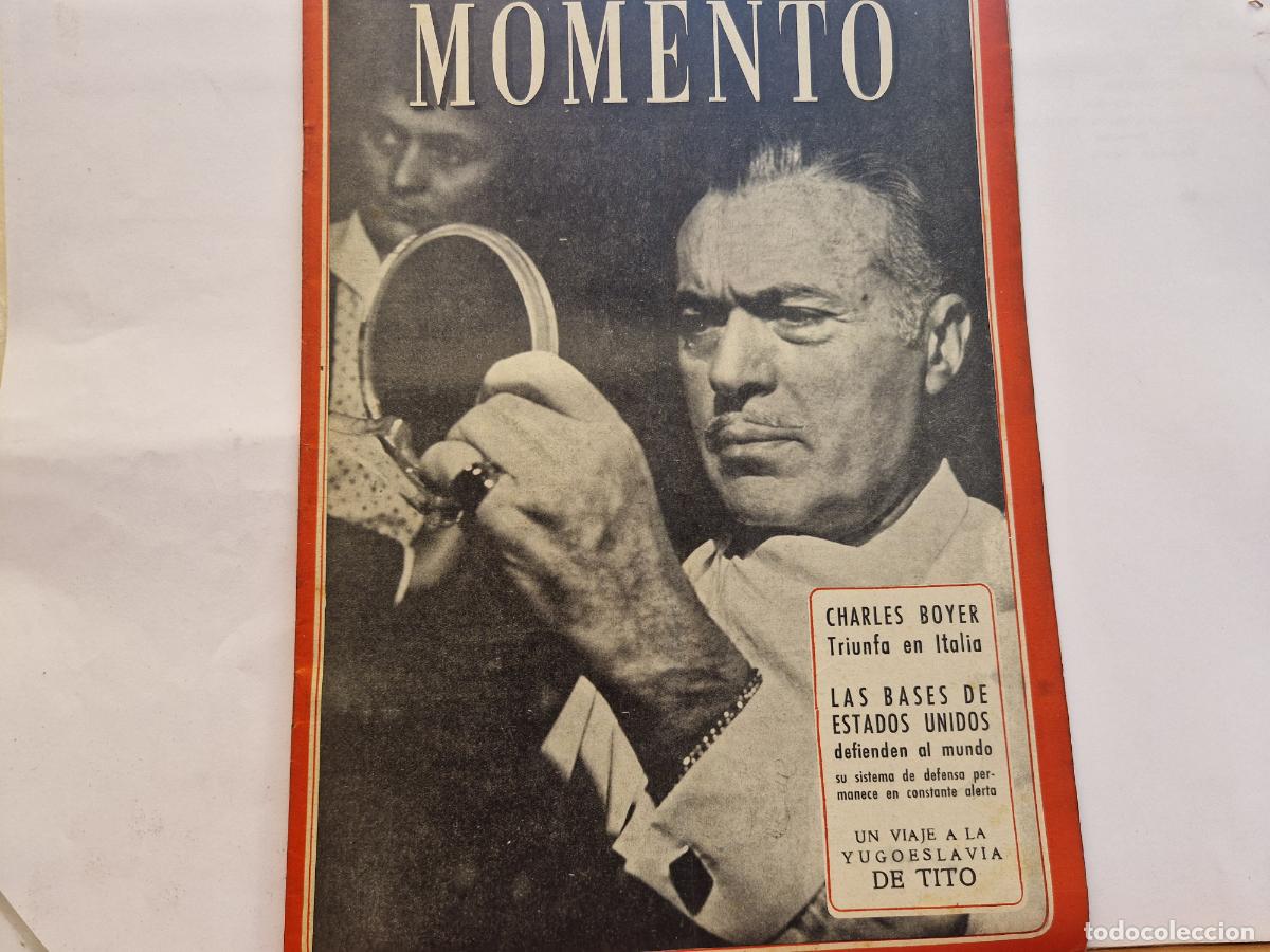 Coleccionismo de revistas y peri&oacute;dicos: REVISTA. MOMENTO. CHARLES BOYER TRIUNFA EN TALIA. 8 DE DICEMBRE 1955