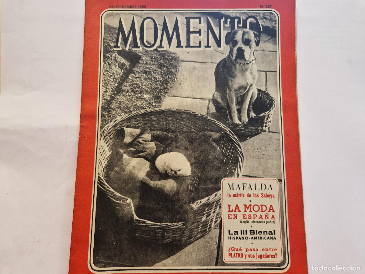 Coleccionismo de revistas y peri&oacute;dicos: REVISTA. MOMENTO. MAFALDA .LA MODA DE ESPA&Ntilde;A. 29 DE SEPTIEMBRE 1955