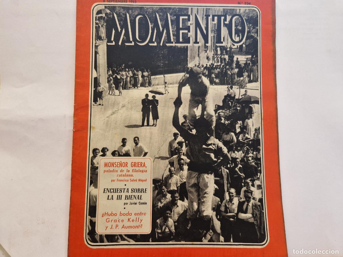Coleccionismo de revistas y peri&oacute;dicos: REVISTA. MOMENTO. MONSE&Ntilde;OR GRIERA. 8 DE SEPTIEMBRE 1955