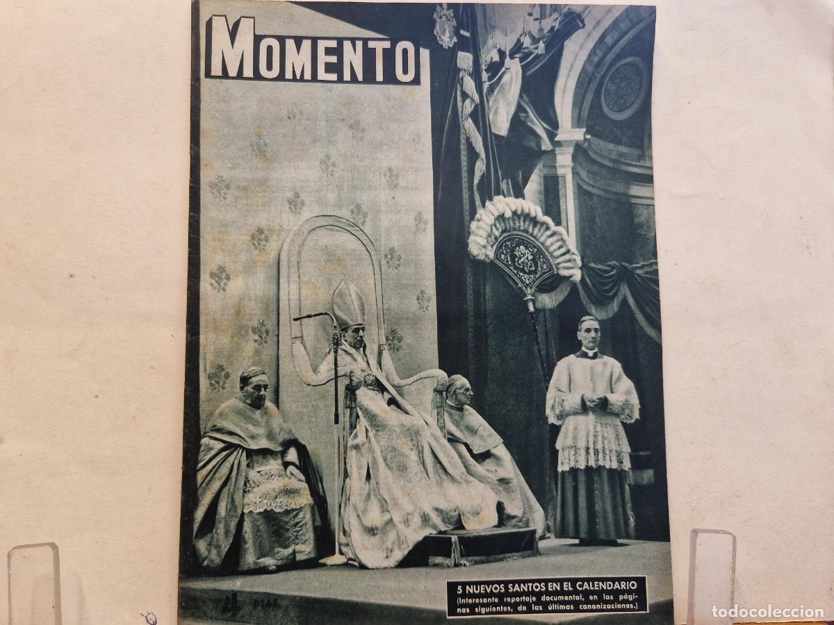 Coleccionismo de revistas y peri&oacute;dicos: REVISTA. MOMENTO. 5 NUEVOS SANTOS EN EL CALENDARIO. 24 DE JUNIO 1954