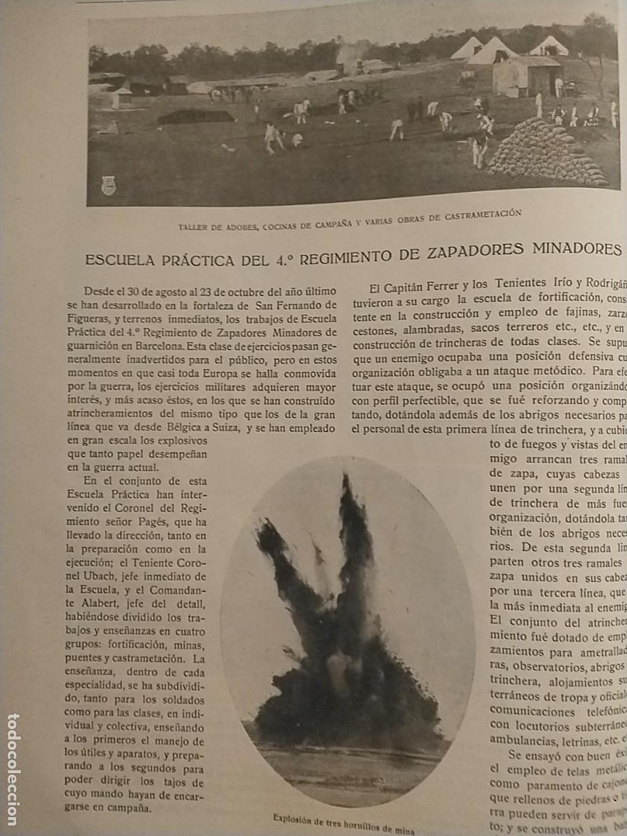 Coleccionismo de revistas y peri&oacute;dicos: ESCUELA PRACTICA DEL 4 REGIMIENTO DE ZAPADORES MINADORES SAN FERNANDO FIGUERES REVISTA A&Ntilde;O 1916