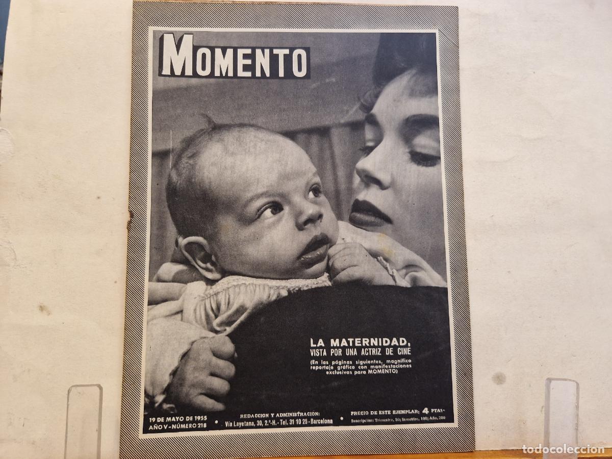 Coleccionismo de revistas y peri&oacute;dicos: REVISTA. MOMENTO. LA MATERNIDAD. VISTA POR UNA ACTRIZ DE CINE. 19 MAYO DE 1955