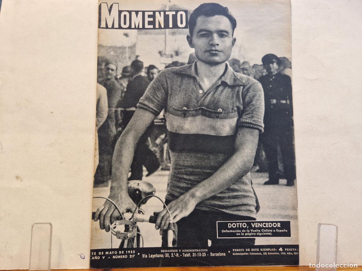 Coleccionismo de revistas y peri&oacute;dicos: REVISTA. MOMENTO. DOTTO, VENCEDOR. 12 MAYO DE 1955