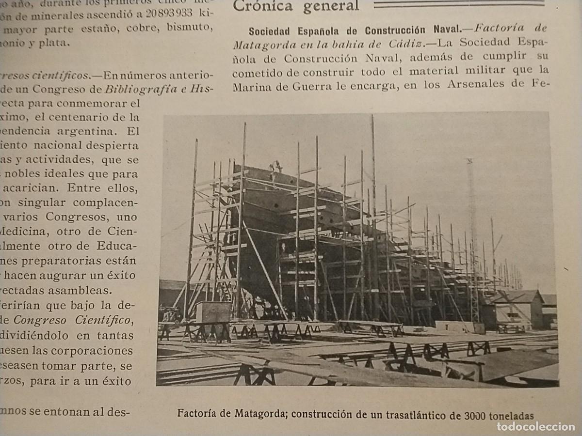 Coleccionismo de revistas y peri&oacute;dicos: SOCIEDA ESPA&Ntilde;OLA CONSTRUCCION NAVAL .FACTORIA MATAGORDA BAHIA CADIZ REVISTA A&Ntilde;O 1916