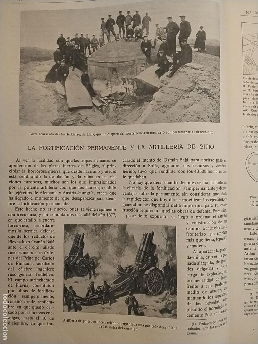 Coleccionismo de revistas y peri&oacute;dicos: LA FORTIFICACION PERMANENTE Y LA ARTILLERIA DE SITIO REVISTA A&Ntilde;O 1916