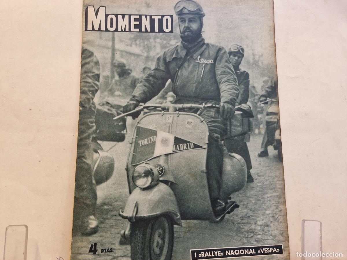 Coleccionismo de revistas y peri&oacute;dicos: REVISTA. MOMENTO. I RALLYE NACIONAL VESPA. 22 DE OCTUBRE1953