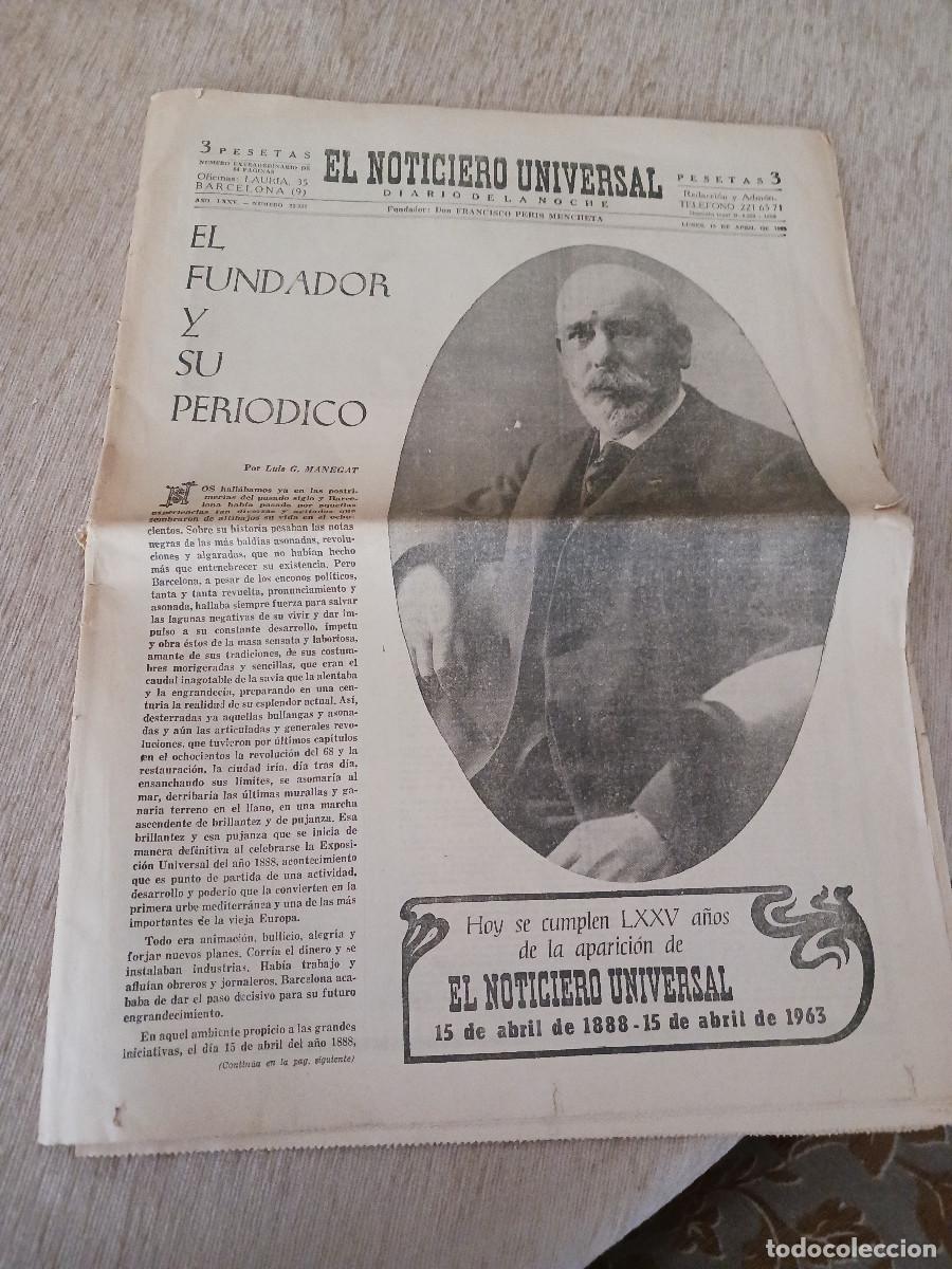 Coleccionismo de revistas y peri&oacute;dicos: el noticiero universal, diario de la noche, 75 aniversario de la aparicion del noticiero, 1963