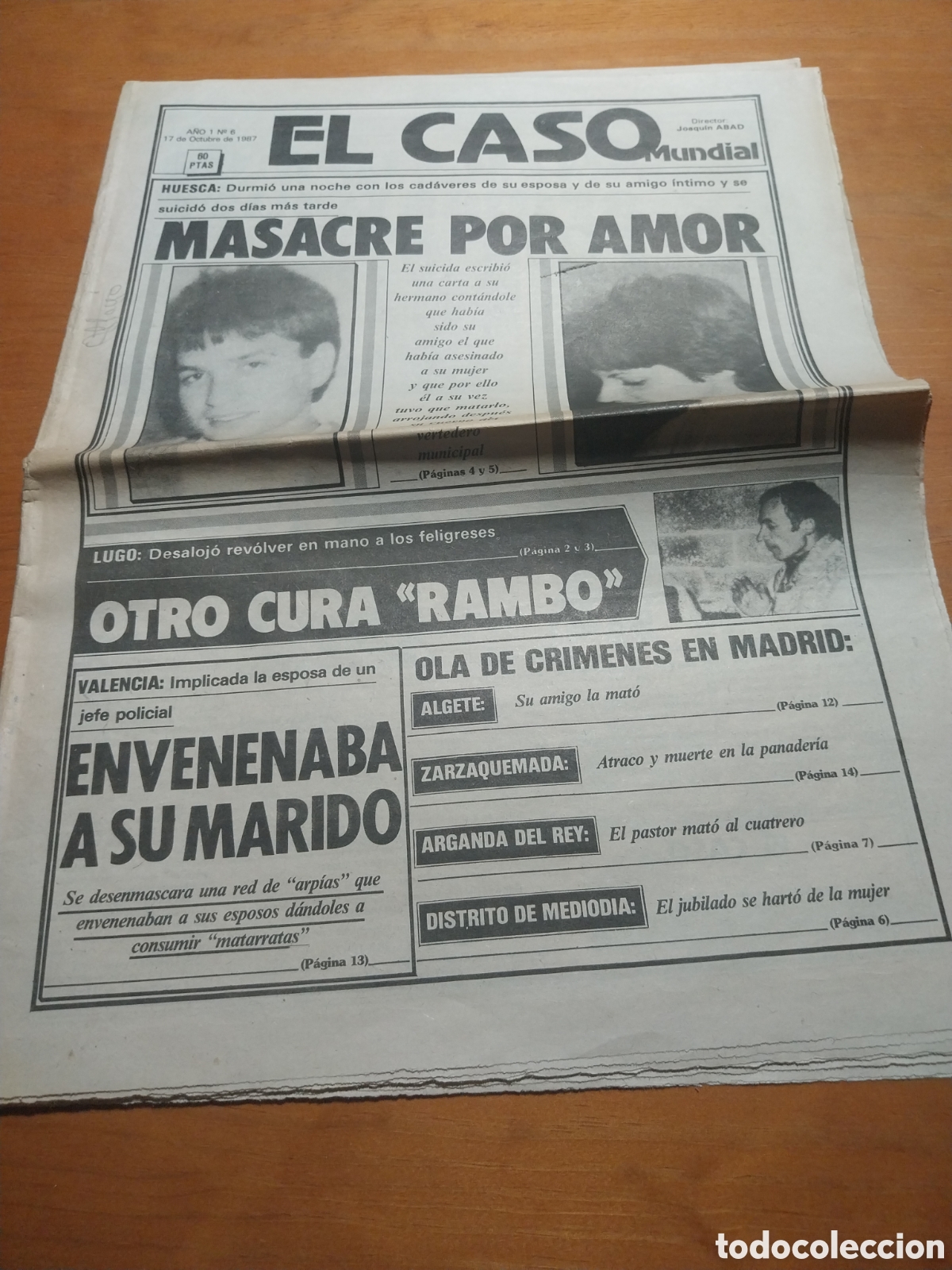 Coleccionismo de revistas y peri&oacute;dicos: EL CASO 1987 CURA DE LOUSADELA LUGO. TIBURONES DEBORAN A 120 NAUFRAGOS