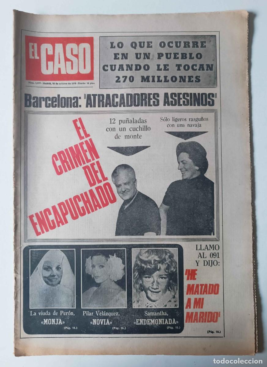 Coleccionismo de revistas y peri&oacute;dicos: Peri&oacute;dico EL CASO n&ordm; 1277 Sucesos Cr&oacute;nica negra Pilar Vel&aacute;zquez La Duquesa Roja Carlo Gambino