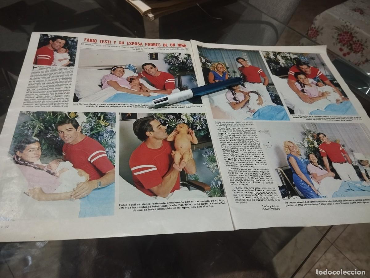 Coleccionismo de revistas y peri&oacute;dicos: FABIO TESTI Y LOLA NAVARRO PADRES 2 P&Aacute;G REVERSO ISABEL PANTOJA RECORTE REVISTA 1981