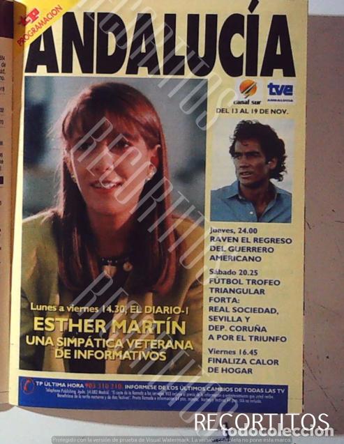 Coleccionismo de revistas y peri&oacute;dicos: esther martin los informativos de canal sur raven el regreso del guerrero americano