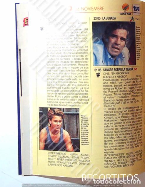 Coleccionismo de revistas y peri&oacute;dicos: te amare hasta que te mate river phoenix forta aragones