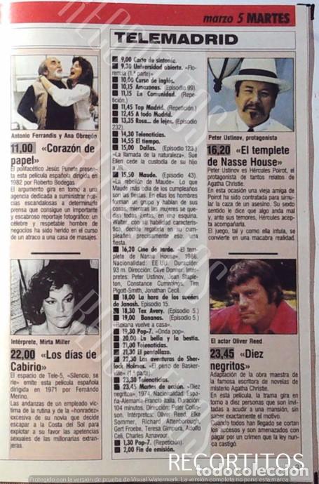 Coleccionismo de revistas y peri&oacute;dicos: CORAZON DE PAPEL ANA OBREGON ANTONIO FERRANDIS OLIVER REED MIRTA MILLER PETER USTINOV RAFAEL ANITA