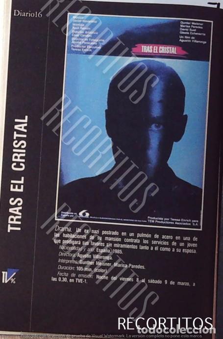 Coleccionismo de revistas y peri&oacute;dicos: TRAS EL CRISTAL MARISA PAREDES AGUSTIN VILLALONGA GUNTHER MEISNER
