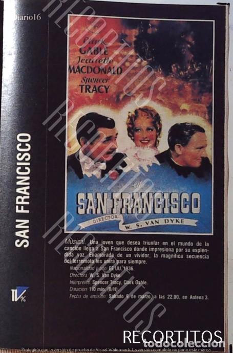 Coleccionismo de revistas y peri&oacute;dicos: SAN FRANCISCO CLARK GABLE SPENCER TRACY JEANETTE MASDONALD LA ESTRA&Ntilde;A DAMA LUISA KULIOK