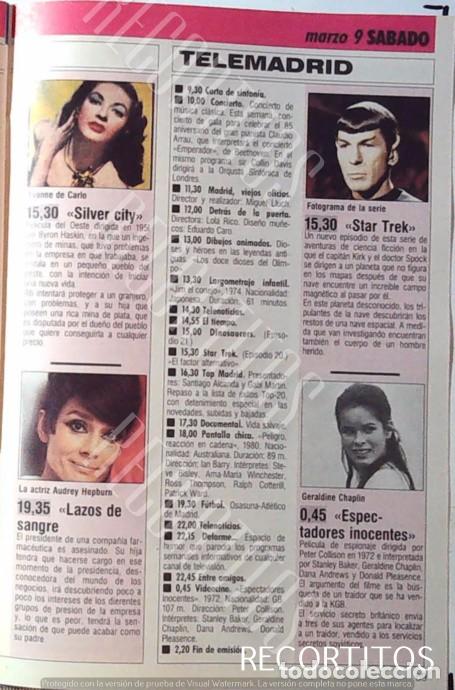 Coleccionismo de revistas y peri&oacute;dicos: YVONNE DE CARLOS AUDREY HEPBURN GERALDINE CHAPLIN STAR TREK LEONARD NIMOY NEWHART