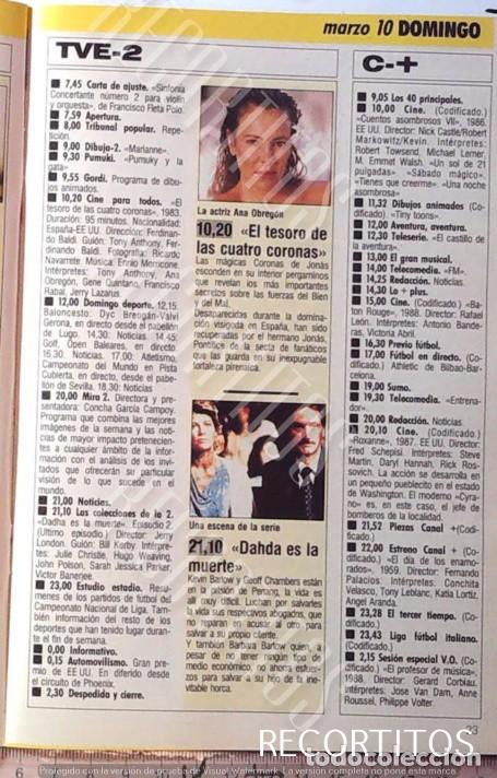 Coleccionismo de revistas y peri&oacute;dicos: EL TESORO DE LAS CUATRO CORONAS ANA OBREGON DAHDA ES LA MUERTE DANY KAYE ESCANDALO EN LA MARINA
