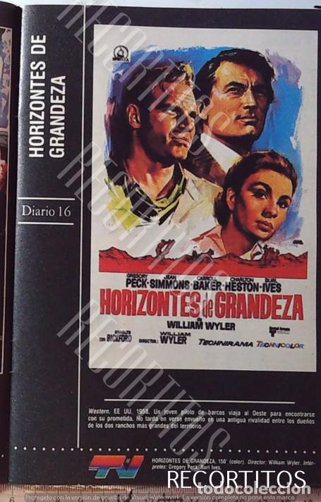 Coleccionismo de revistas y peri&oacute;dicos: HORIZONTES DE GRANDEZA GREGORY PECK CHARLTON HESTON CARROLL BAKER JEAN SIMMONS WILLIAM WYLER