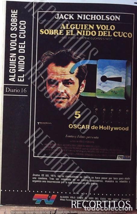 Coleccionismo de revistas y peri&oacute;dicos: ALGUIEN VOLO SOBRE EL NIDO DEL CUCO JACK NICHOLSON
