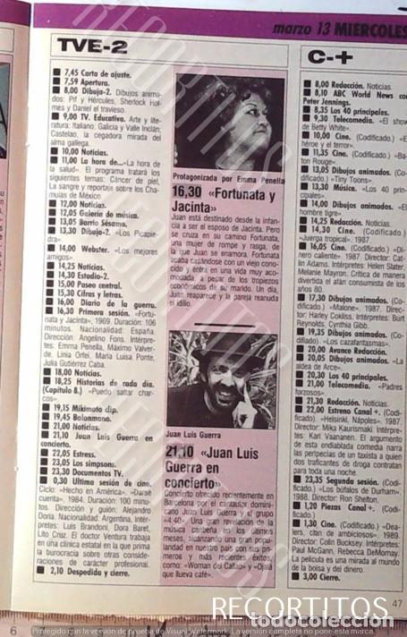 Sammeln von Zeitschriften und Zeitungen: EMMA PENELLA JUAN LUIS GUERRA LINDA EVANS EL JUGADOR II LA CASA DEL TERROR