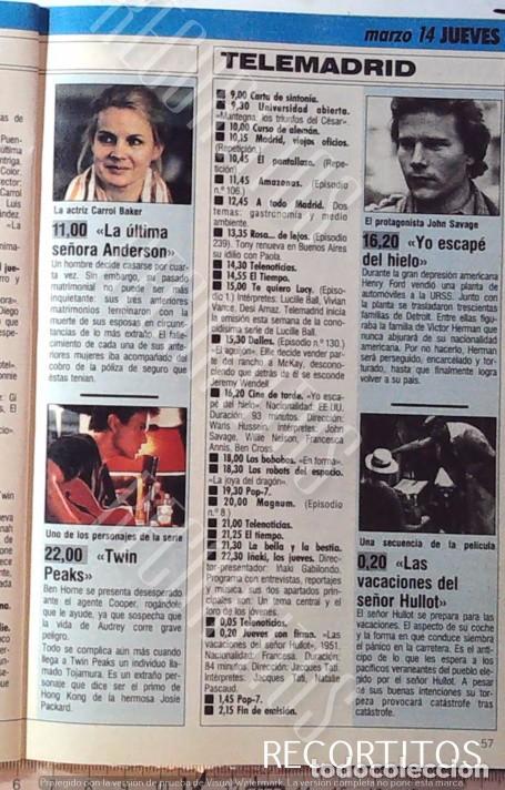 Sammeln von Zeitschriften und Zeitungen: CARROLL BAKER TWIN PEAKS JOHN SAVAGE ANTHONY QUINN I&Ntilde;AKI GABILONDO