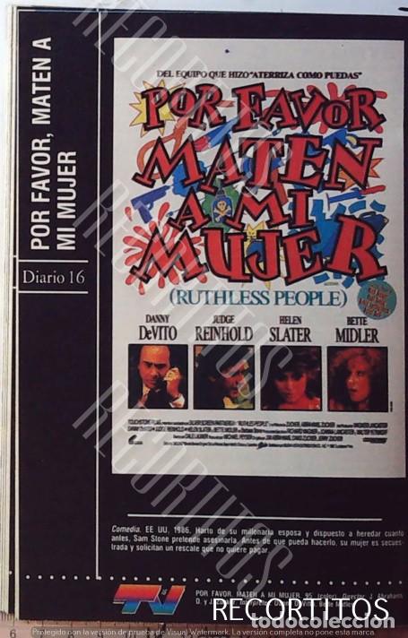 Sammeln von Zeitschriften und Zeitungen: POR FAVOR MATEN A MI MUJER DANNY DE VITO DEVITTO BETTE MIDLER JUDGE REINHOLD HELEN SLATER