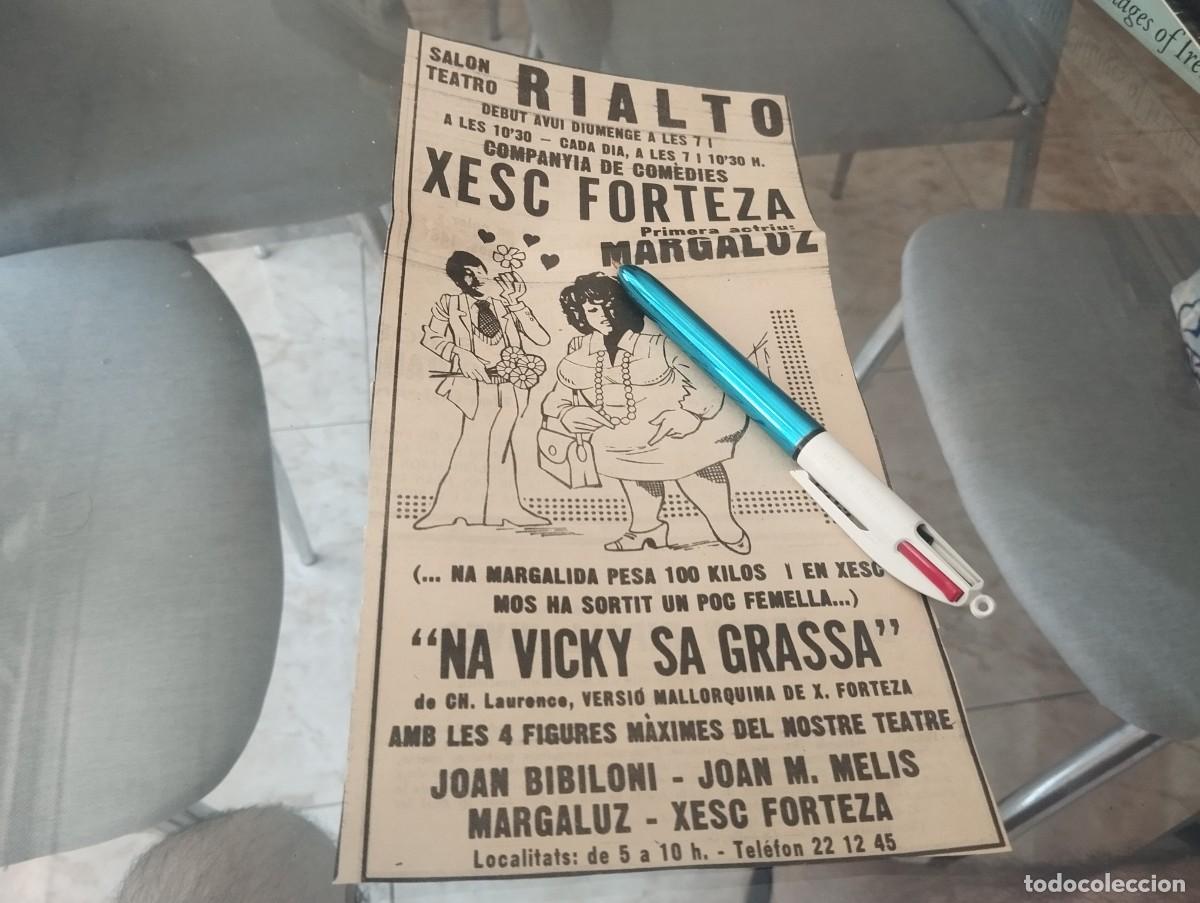 Coleccionismo de revistas y peri&oacute;dicos: XESC FORTEZA NA VCKY SA GROSSA SALON TEATRO RIALTO MALLORCA RECORTE PERIODICO 1975