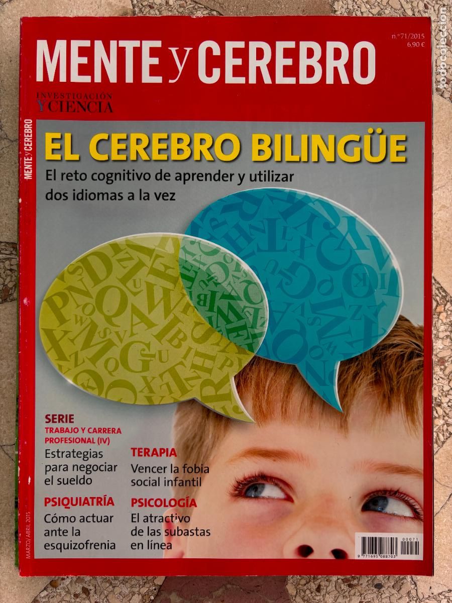 Coleccionismo de revistas y peri&oacute;dicos: MENTE & CEREBRO N&ordm; 71 A&Ntilde;O 2015. EL CEREBRO BILING&Uuml;E. FOBIA SOCIAL INFANTIL. ESQUIZOFRENIA.