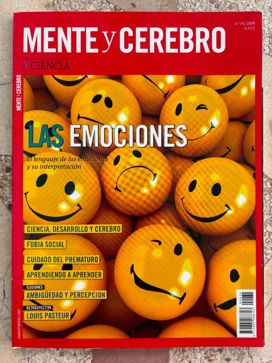 Coleccionismo de revistas y peri&oacute;dicos: MENTE & CEREBRO N&ordm; 34 A&Ntilde;O 2009. LAS EMOCIONES. FOBIA SOCIAL. CUIDADO DEL PREMATURO. LOUIS PASTEUR.