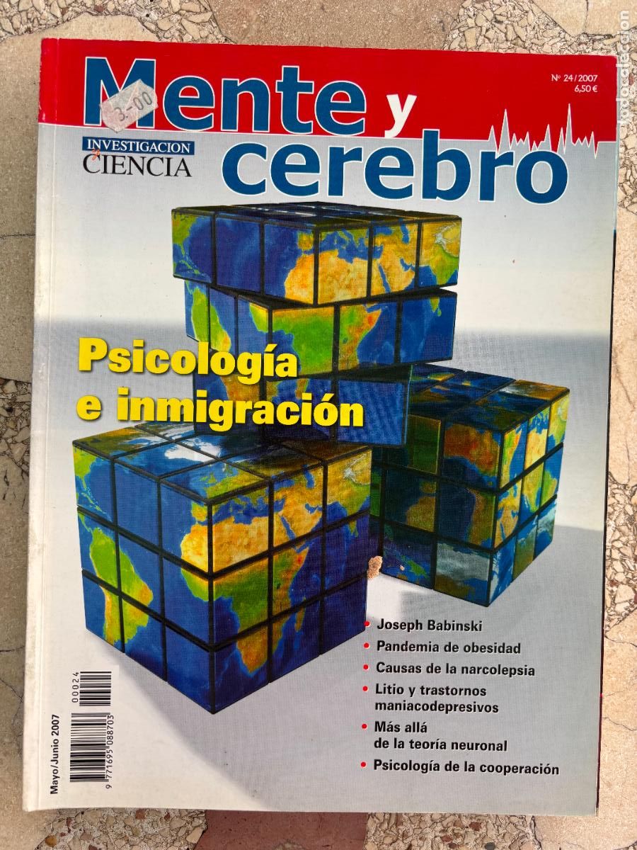 Coleccionismo de revistas y peri&oacute;dicos: MENTE & CEREBRO N&ordm; 24 A&Ntilde;O 2007. PSICOLOG&Iacute;A E INMIGRACI&Oacute;N. JOSEPH BABINSKI. OBESIDAD. NARCOLEPSIA.