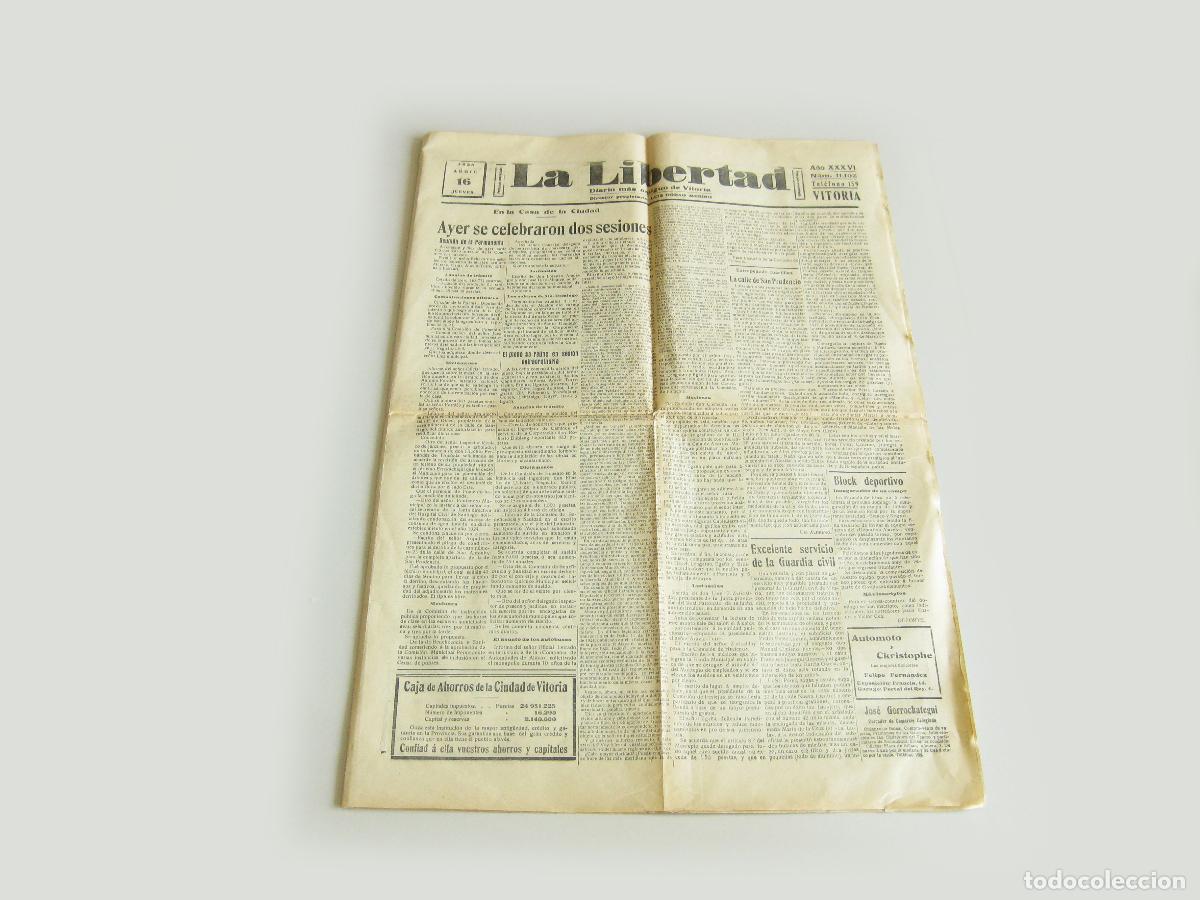 Coleccionismo de revistas y peri&oacute;dicos: PERIODICO DIARIO LA LIBERTAD. DIARIO M&Aacute;S ANTIGUO DE VITORIA. 16 ABRIL 1925