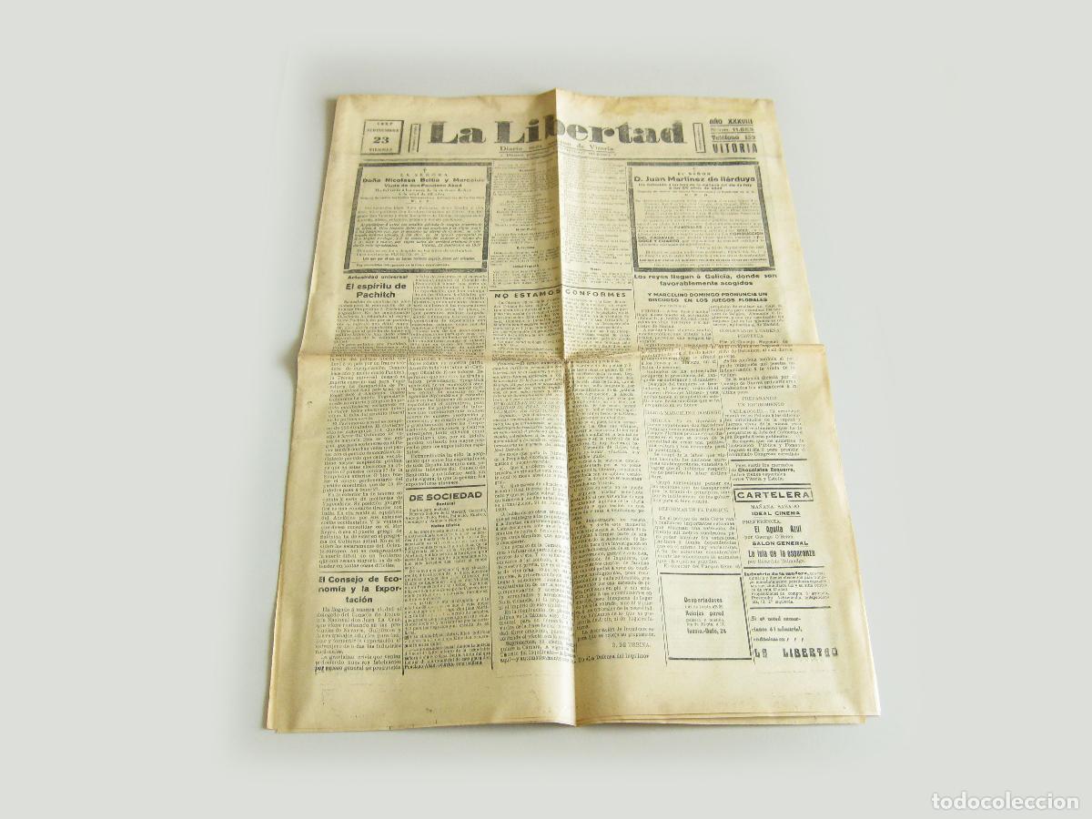 Coleccionismo de revistas y peri&oacute;dicos: PERIODICO DIARIO LA LIBERTAD. DIARIO M&Aacute;S ANTIGUO DE VITORIA. 23 SEPTIEMBRE 1927