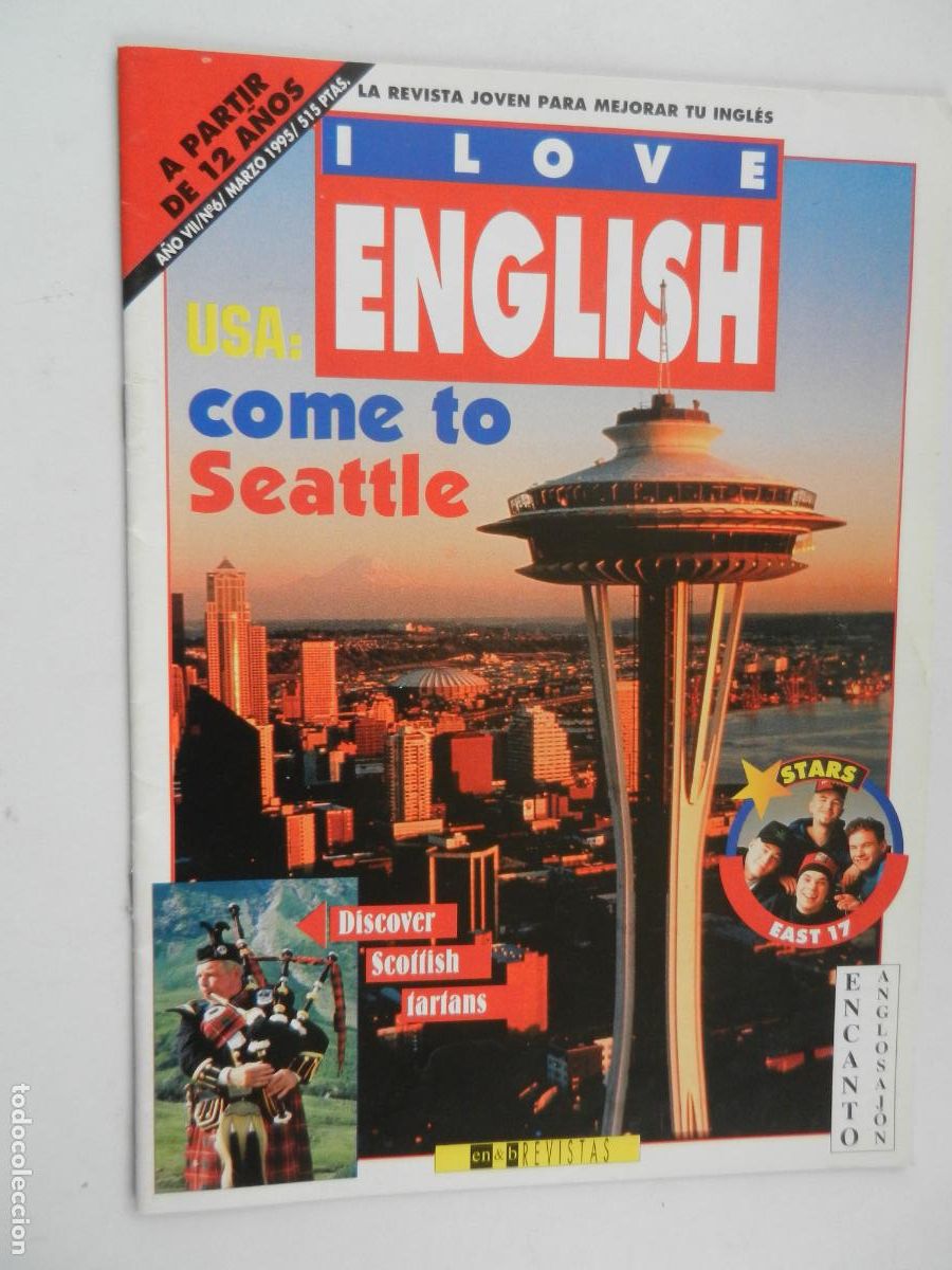 Collezionismo di Riviste e Giornali: I LOVE ENGLISH - LA REVISTA JOVEN PARA MEJORAR TU INGLES N&ordm; 6 - USA: COME TO SEATTLE -03/95