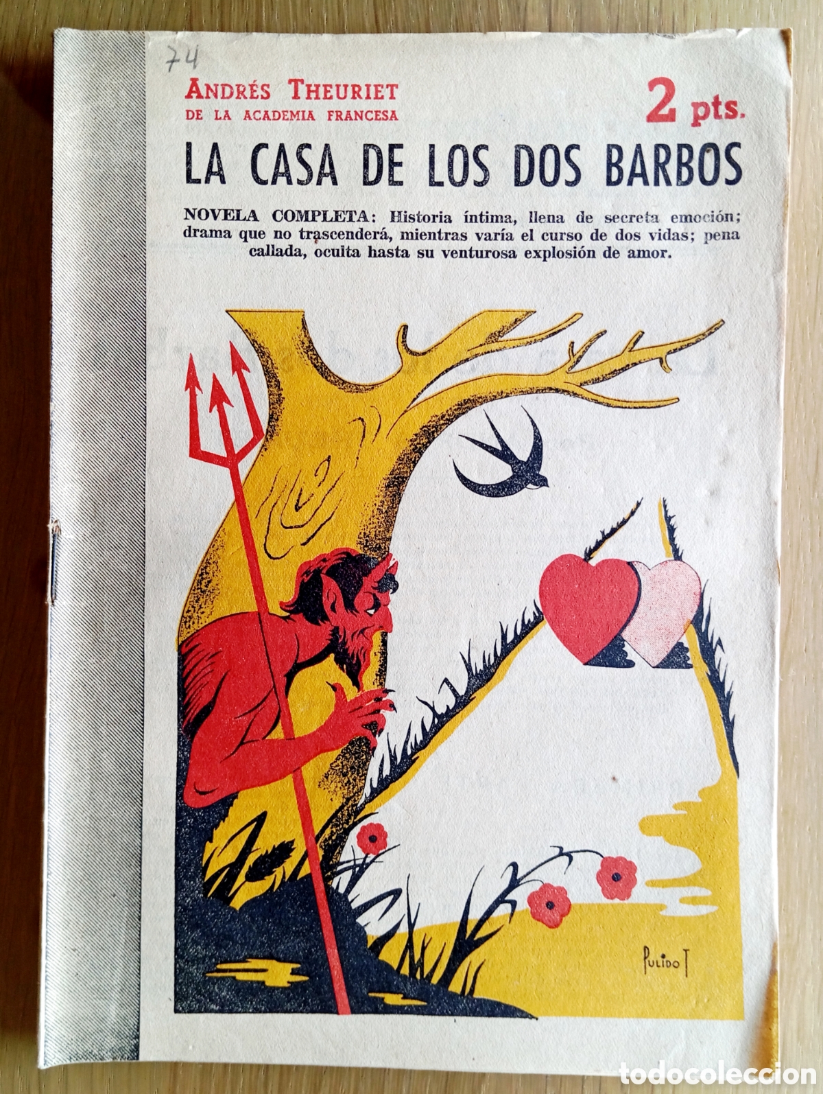 Sammeln von Zeitschriften und Zeitungen: ANDR&Eacute;S THEURIET LA CASA DE LOS DOS BARBOS REVISTA NOVELAS Y CUENTOS 1055 A&Ntilde;O 1951 PORTADA PULIDO T.