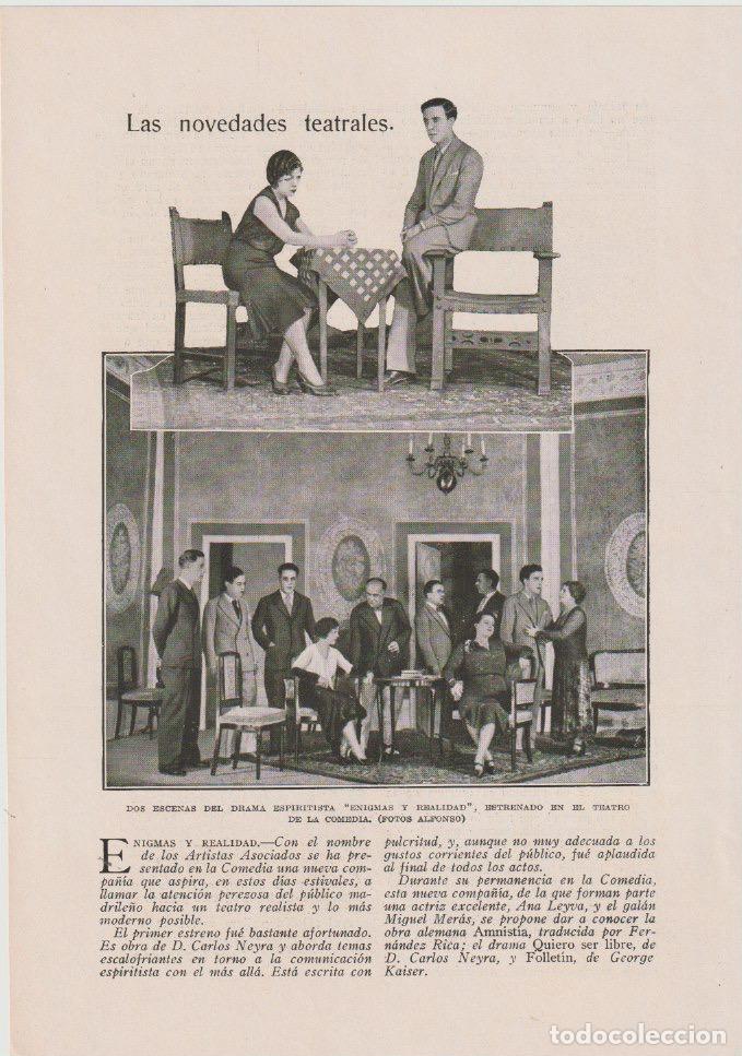 Coleccionismo de revistas y peri&oacute;dicos: * TEATRO * Drama espiritista Enigmas y Realidad - 1931