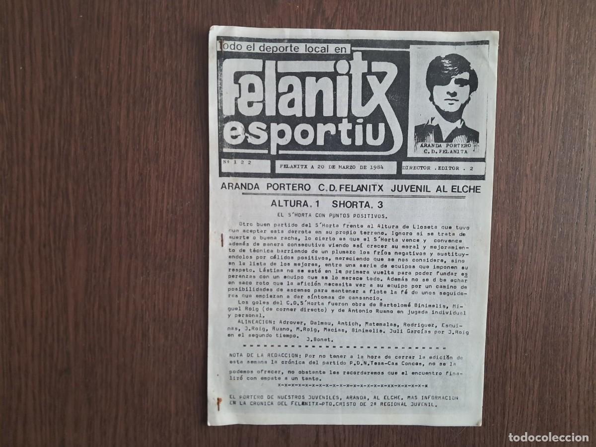 Coleccionismo de revistas y peri&oacute;dicos: revista de deportes, Felanitx esportiu, n&ordm; 122, 20 de marzo 1984, Mallorca.