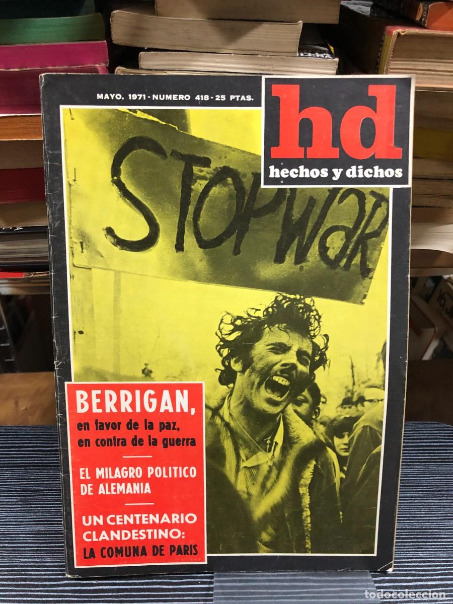 Coleccionismo de revistas y peri&oacute;dicos: Hechos y Dichos (hd) Movimiento antib&eacute;lico (&rdquo;Stop War&rdquo;), la postura pacifista de Berrigan y el cente