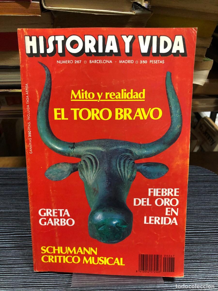 Coleccionismo de revistas y peri&oacute;dicos: Historia y Vida (N&ordm; 267) Mitolog&iacute;a y realidad del toro bravo, perfil de Greta Garbo, la fiebre del o