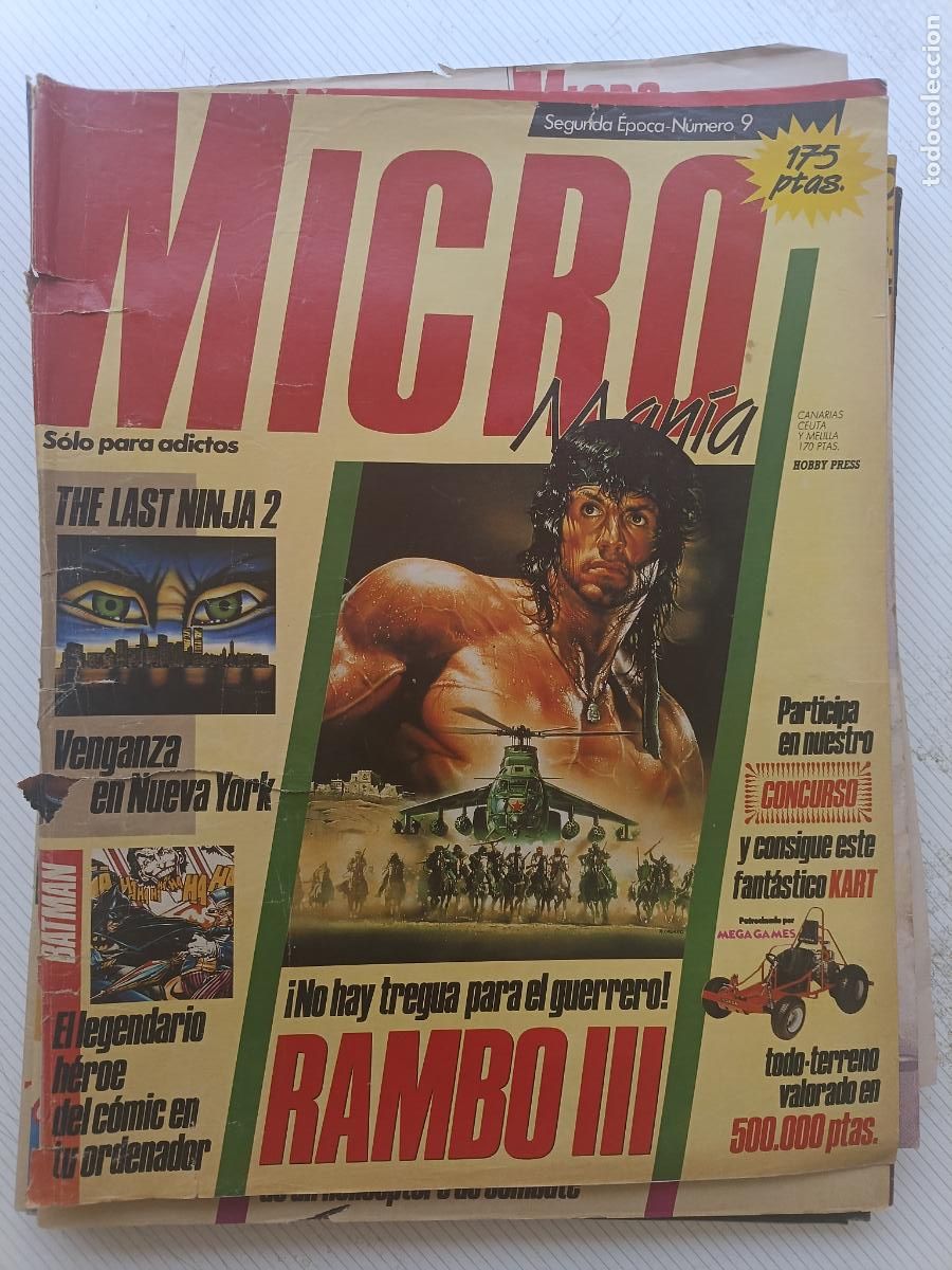 Sammeln von Zeitschriften und Zeitungen: Revista de ordenadores MICRO MANIA N&ordm; 9 RAMBO III SPECTRUM AMSTRAD AMIGA MSX COMMODORE PC MICROMANIA