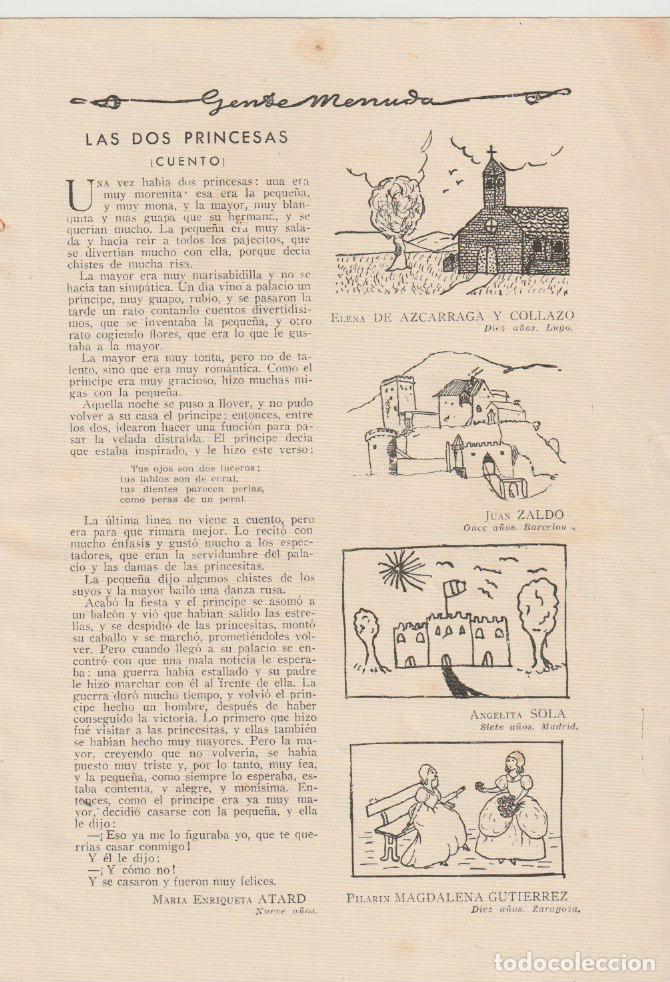 Coleccionismo de revistas y peri&oacute;dicos: Gente Menuda. Las dos princesas / cuentos de Mar&iacute;a Enriqueta Atard - 1931