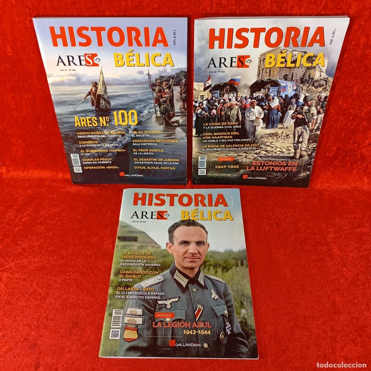 Coleccionismo de revistas y peri&oacute;dicos: HISTORIA ARES B&Eacute;LICA - A&Ntilde;O 17 Y 18 - N&ordm; 100, 102 Y 105 - RARAS / 663