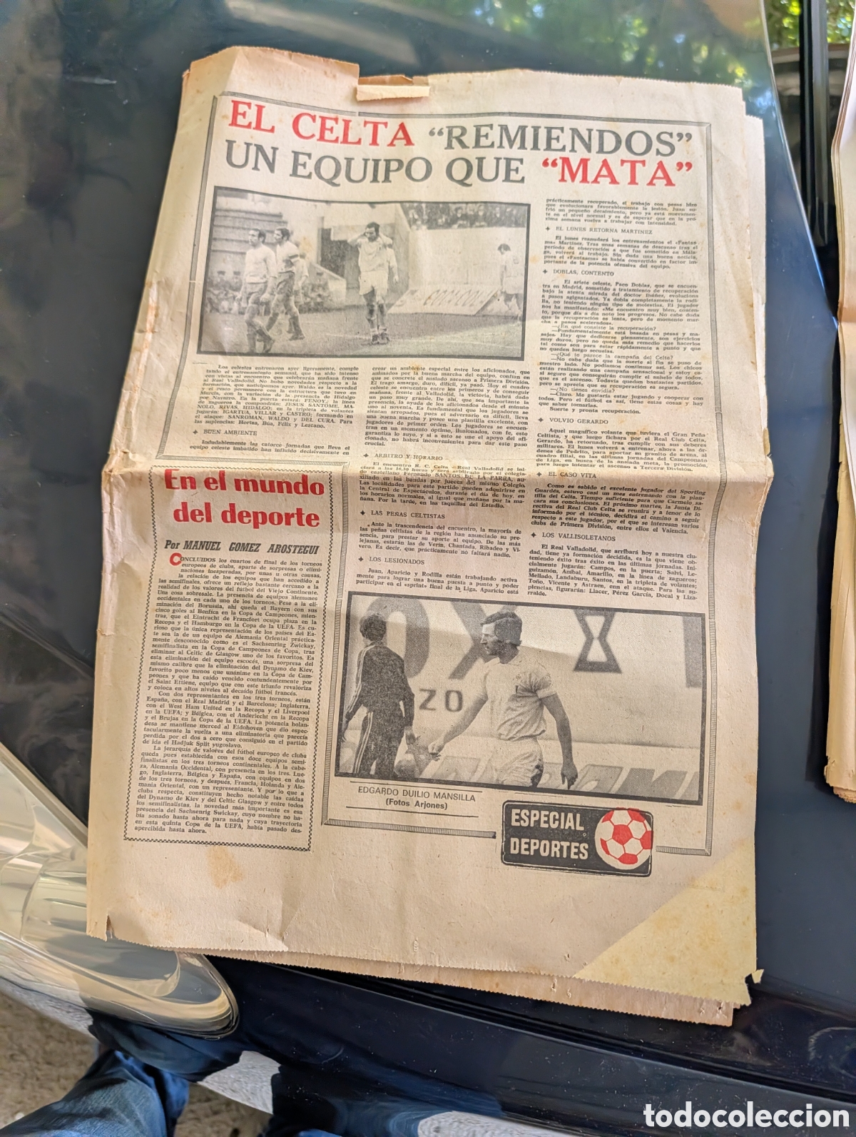 Coleccionismo de revistas y peri&oacute;dicos: Peri&oacute;dico El Pueblo Gallego - 18 Enero 1975 - Vigo - Sergio y Est&iacute;baliz a Eurovisi&oacute;n, Desbordamiento