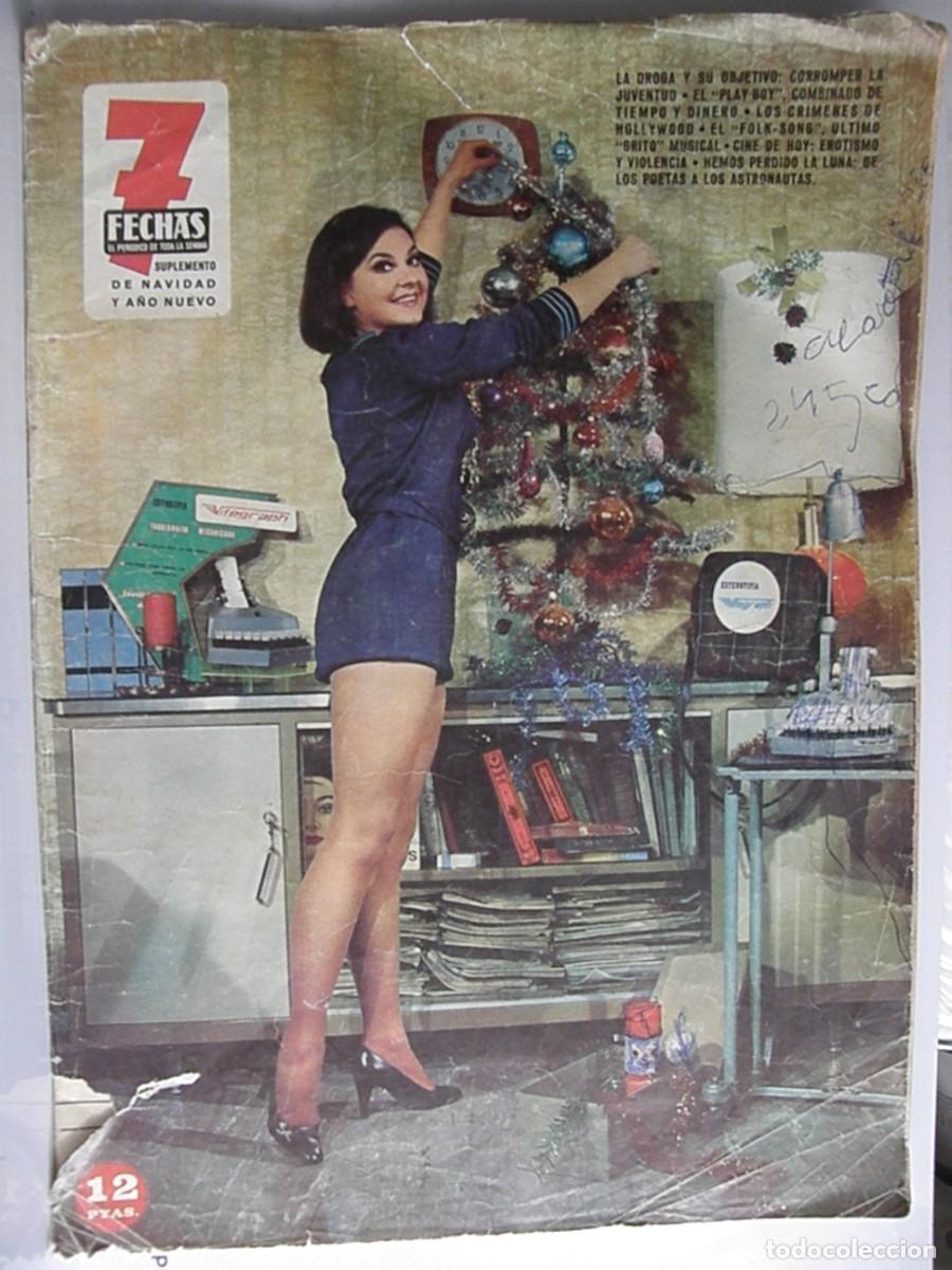 Coleccionismo de revistas y peri&oacute;dicos: 7 D&iacute;as Suplemento Navidad (Dic 1969) - La Luna de los Poetas, Drogas y Cr&iacute;menes de Hollywood.