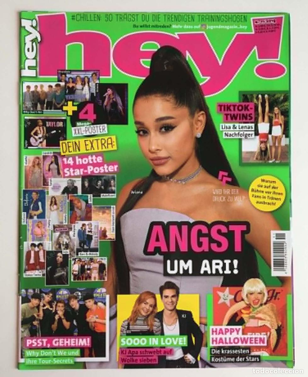 Coleccionismo de revistas y peri&oacute;dicos: Ariana Grande &rdquo;Angst um Ari&rdquo; Cover & Rare Interview &ndash; Hey! Magazine Germany 2019 Clipping Set Music