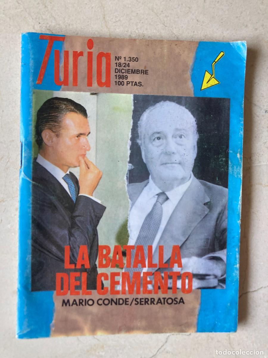 Coleccionismo de revistas y peri&oacute;dicos: CARTELERA TURIA N&ordm; 1350 / A&Ntilde;O 1989 / VALENCIA / Portada: La batalla del cemento Mario Conde
