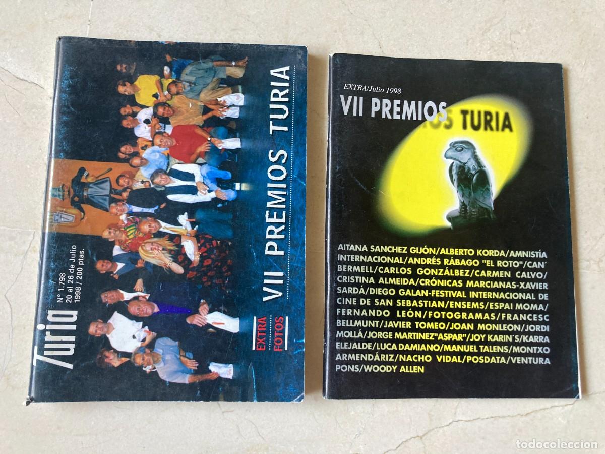 Coleccionismo de revistas y peri&oacute;dicos: CARTELERA TURIA EXTRA N&ordm; 1798 + SUPLEMENTO / A&Ntilde;O 1998 / VALENCIA / Portada: VII Premios Turia