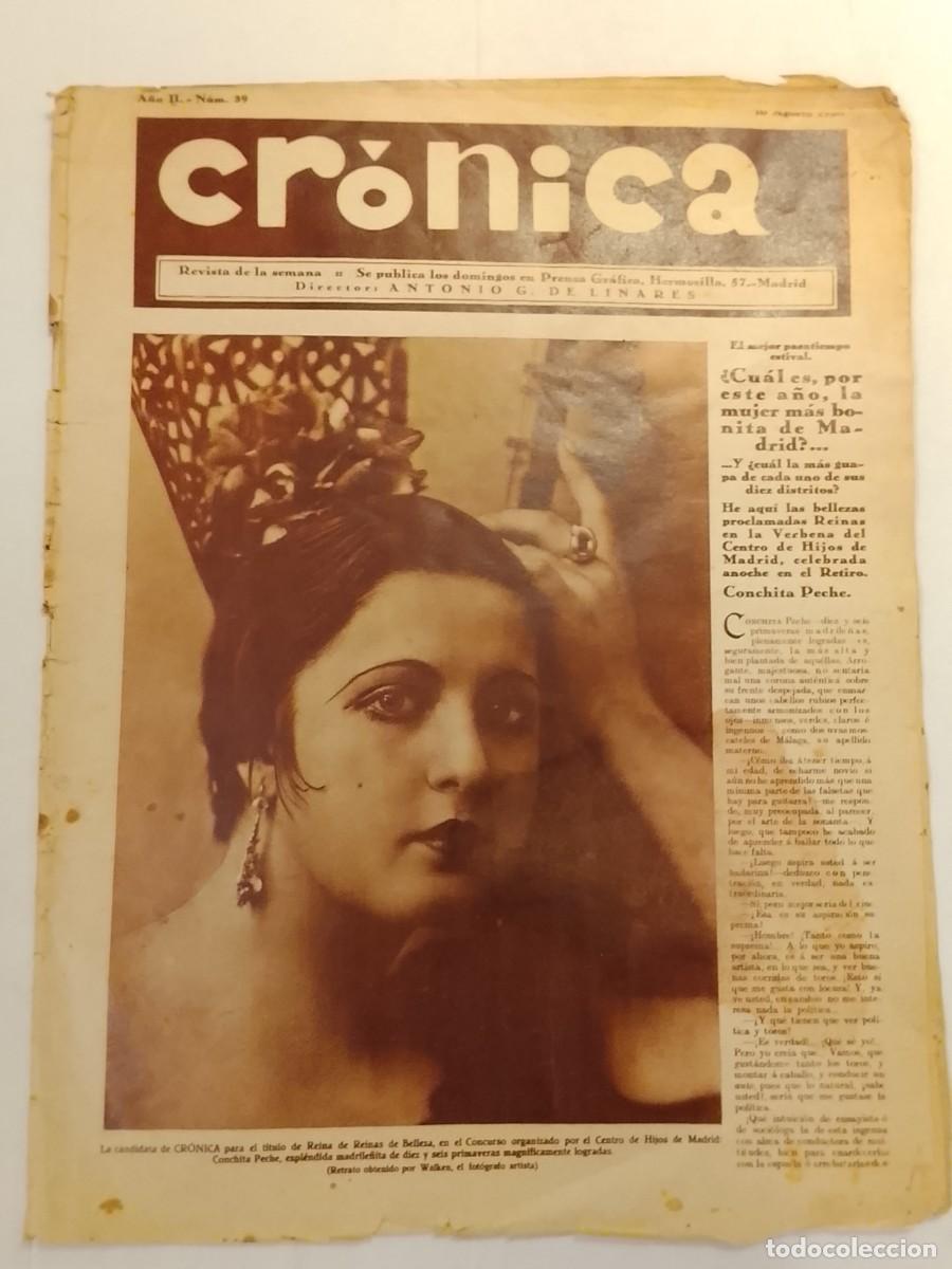 Coleccionismo de revistas y peri&oacute;dicos: CRONICA-A&Ntilde;O 1930-MADRID VIRGEN LA PALOMA-RAMON FRANCO PLUS ULTRA-FERROCARRIL-ACCION FEMENINA ETC